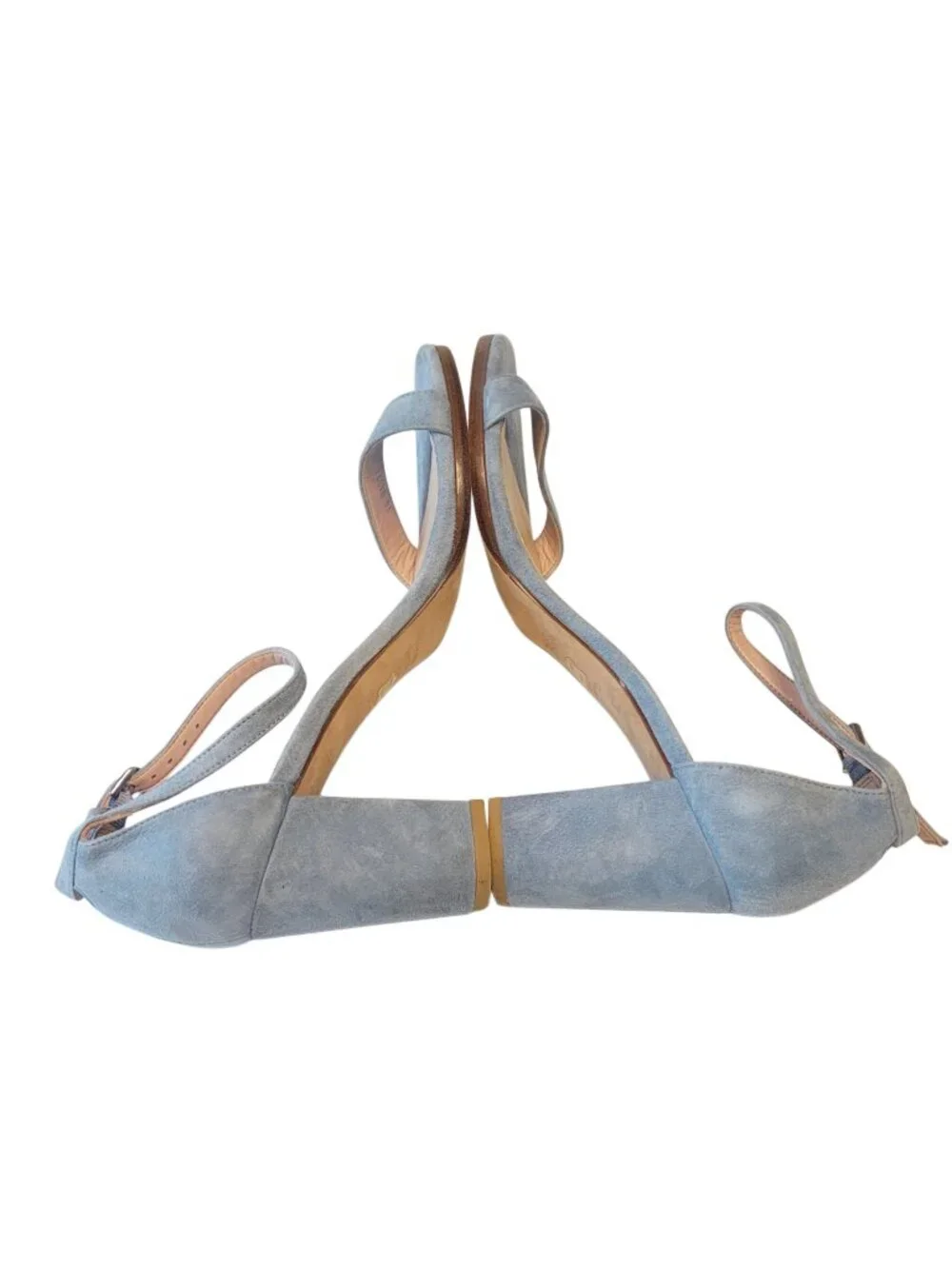Stuart Weitzman Nearlynude Suede City Sandal in Azure